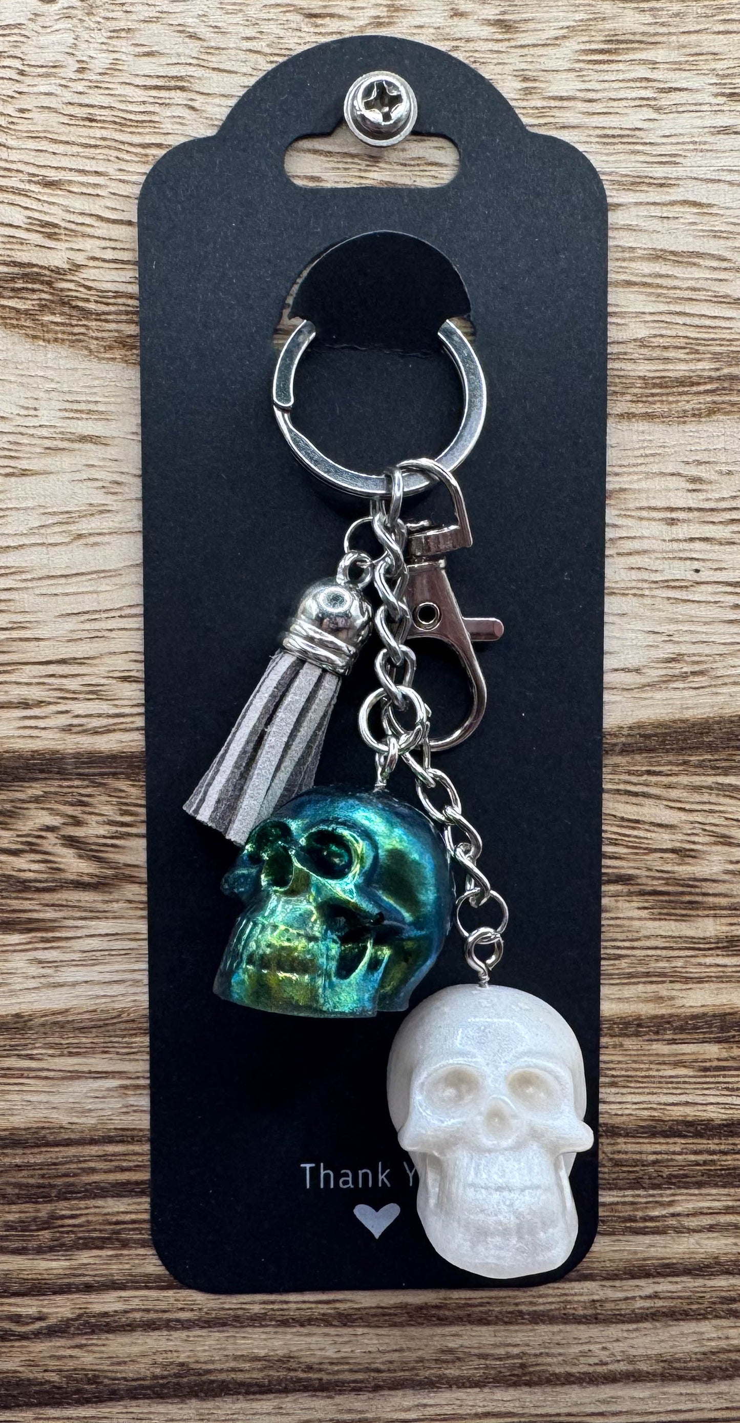 Double Skull Keychain