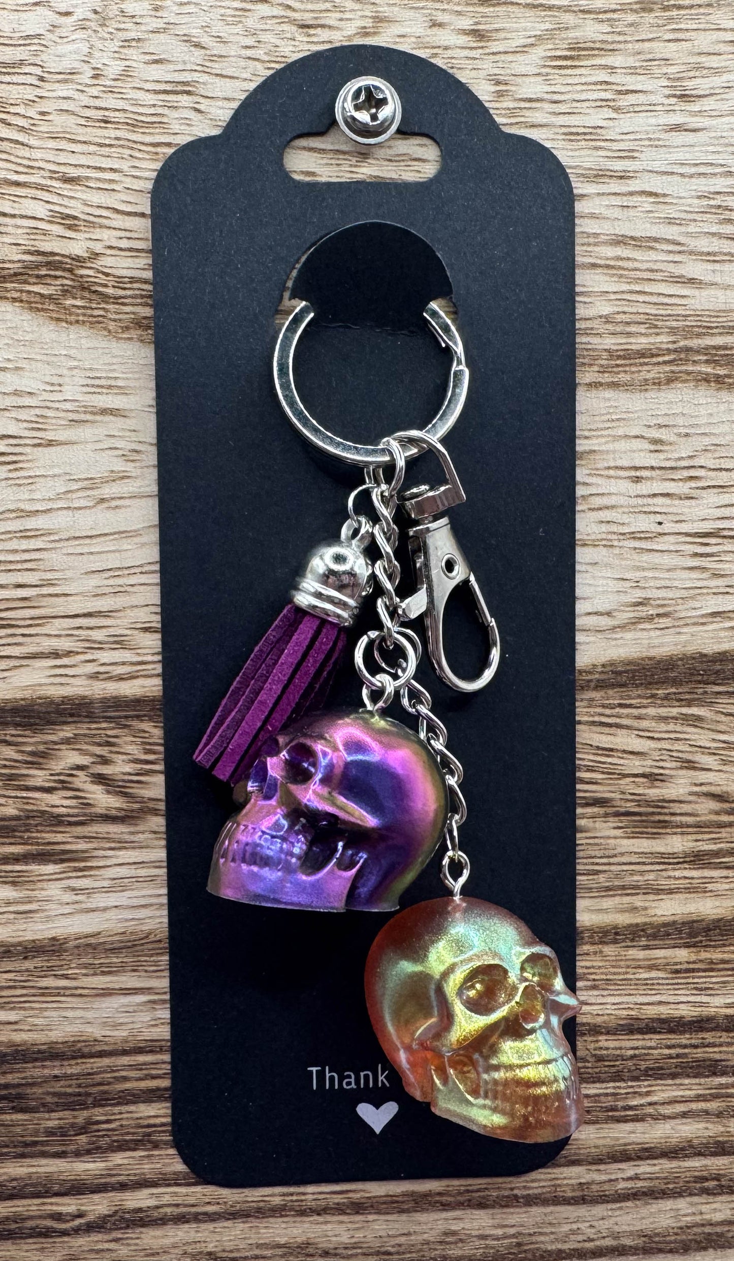 Double Skull Keychain