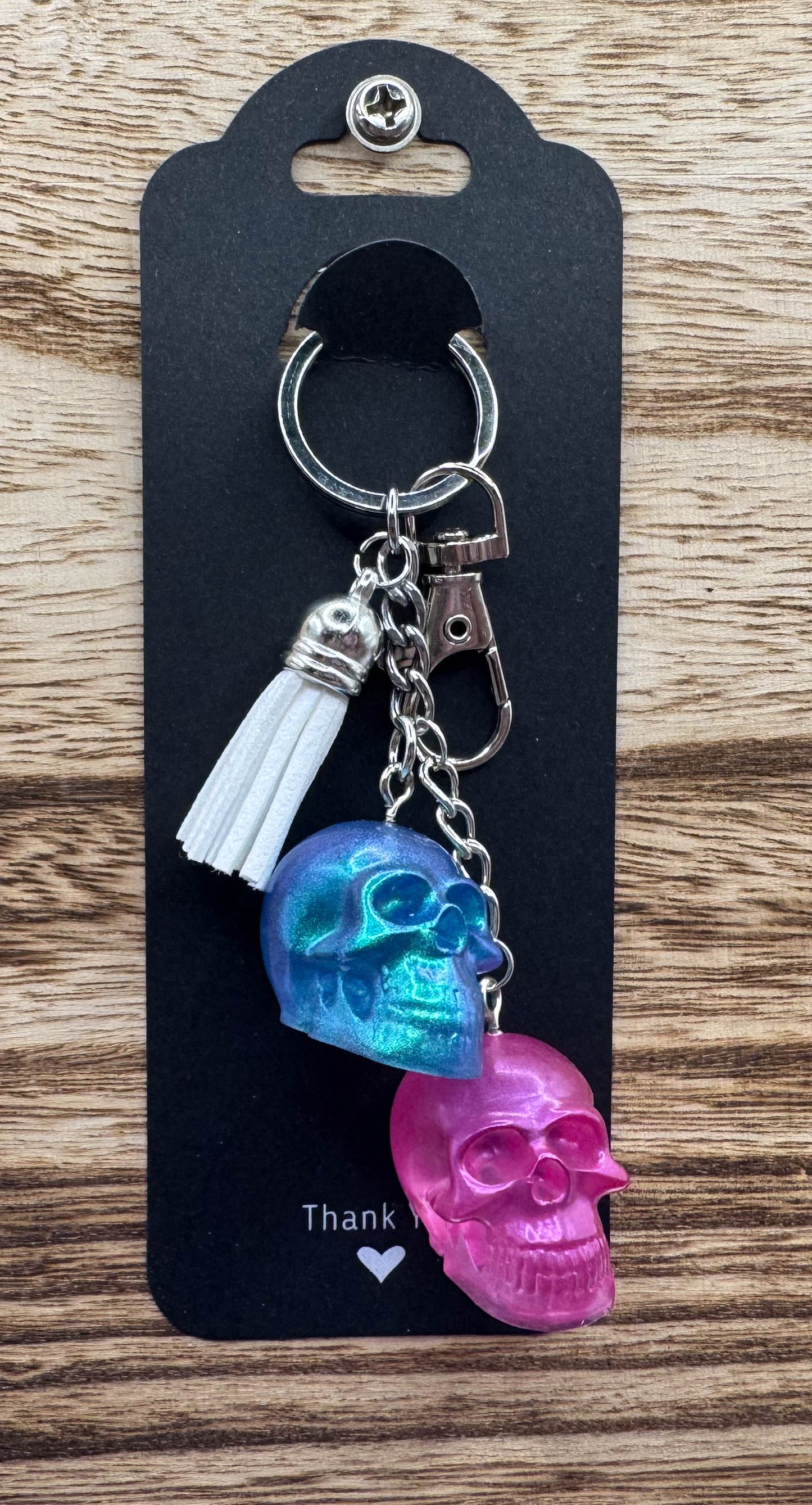Double Skull Keychain