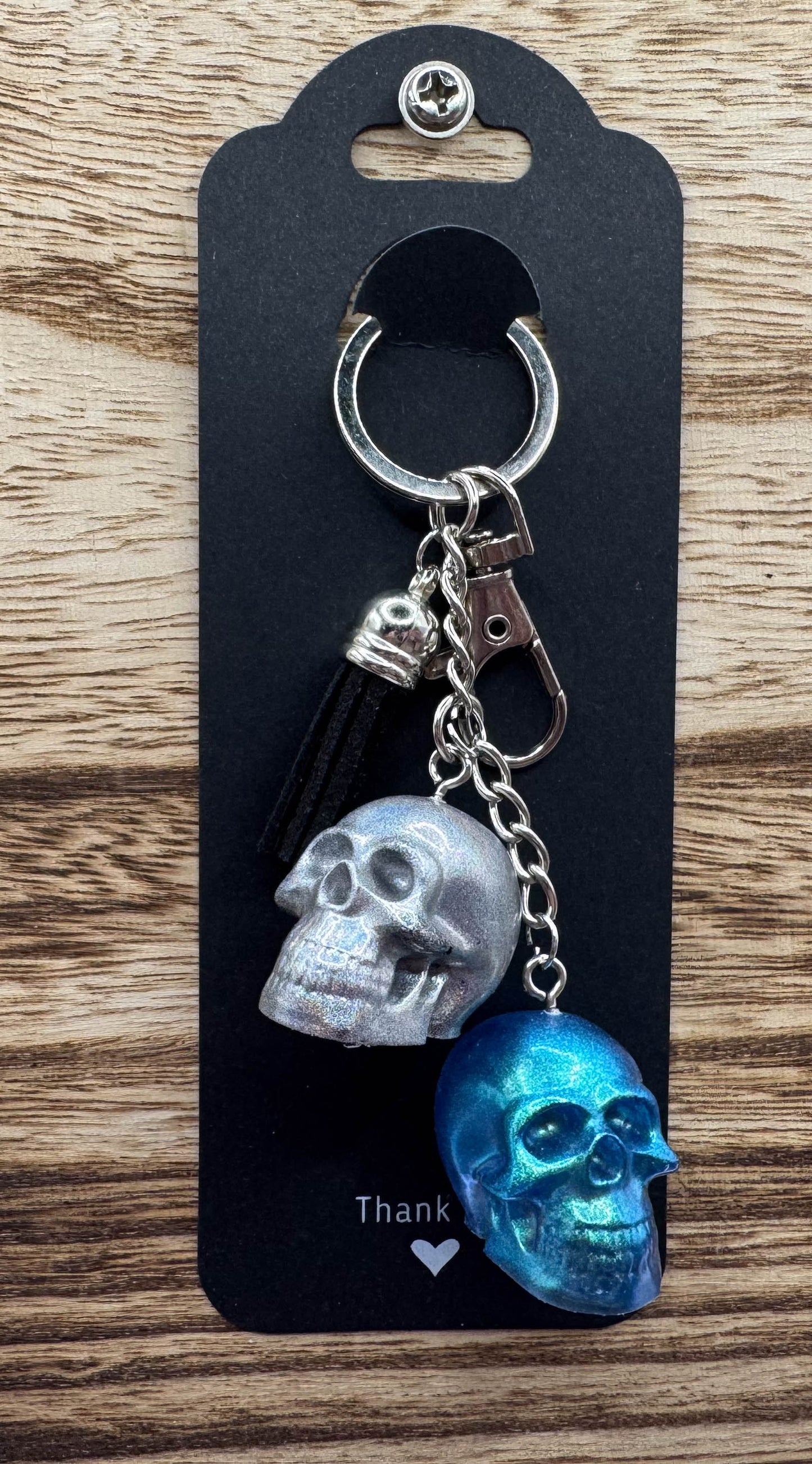 Double Skull Keychain