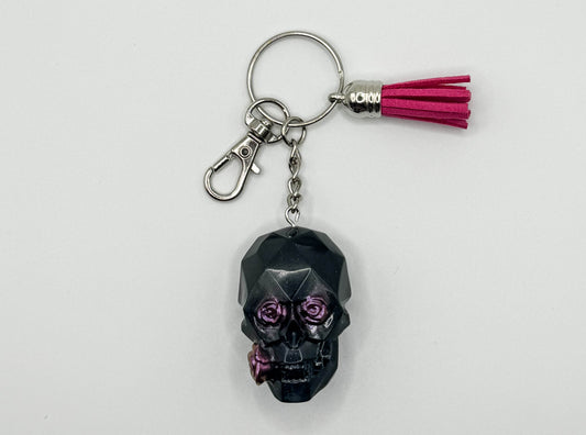 Rose Skull Keychain