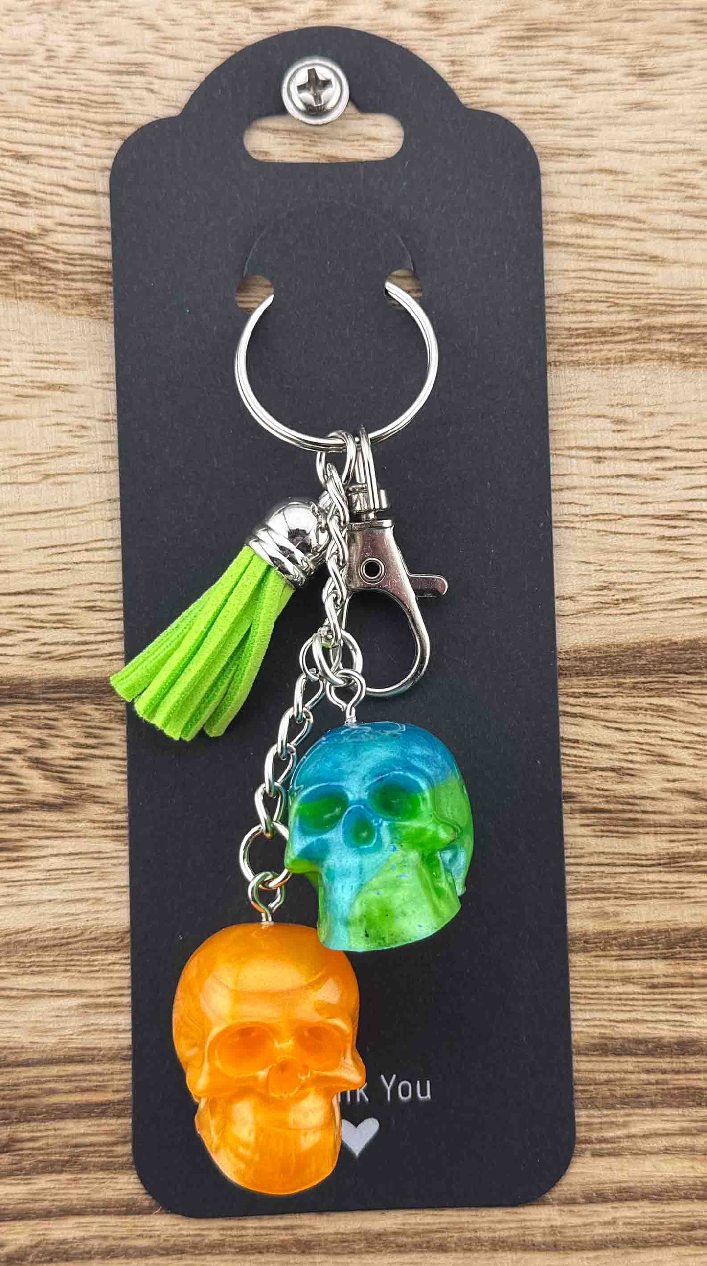 Double Skull Keychain